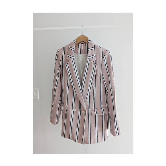 Free People Jackets & Blazers - Free People Oversized Uptown Girl Striped Blazer